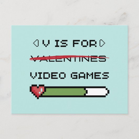 V is voor videogames briefkaart (Voorkant)