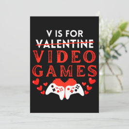 V is voor videogames Funny Valentijnsdag Gamer
