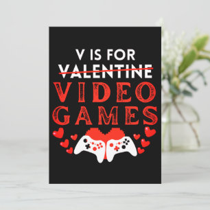 V is voor videogames Funny Valentijnsdag Gamer