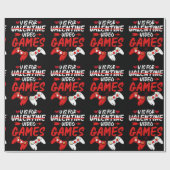 V is voor videogames Funny Valentijnsdag Gamer Cadeaupapier (Vlak)