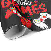 V is voor videogames Funny Valentijnsdag Gamer Cadeaupapier (Rol Hoek)