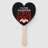 V is voor videogames Funny Valentijnsdag Gamer Handwaaier (Achterkant)