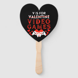 V is voor videogames Funny Valentijnsdag Gamer Handwaaier