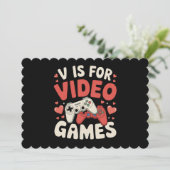 V is voor videogames Funny Valentijnsdag Gamer Kaart (Staand voorkant)