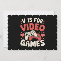 V is voor videogames Funny Valentijnsdag Gamer