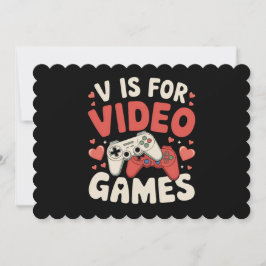 V is voor videogames Funny Valentijnsdag Gamer Kaart