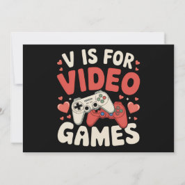 V is voor videogames Funny Valentijnsdag Gamer Kaart