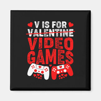 V is voor videogames Funny Valentijnsdag Gamer Magneet