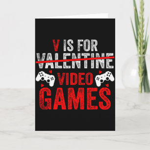 V is voor videogames Funny Valentine Gamer  Kaart