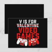 V is voor videogames gaming gamer Valentijnsdag Briefkaart (Voorkant / Achterkant)