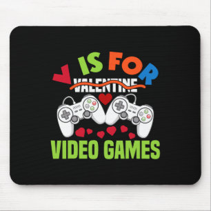 V is voor videogames Grappige videogameliefhebber  Muismat