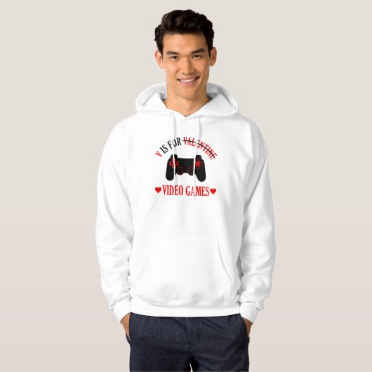 V is voor videogames hoodie (Voorkant volledig)