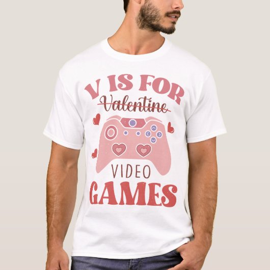 V is voor videogames t-shirt (Voorkant)