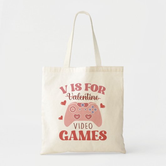V is voor videogames tote bag (Voorkant)