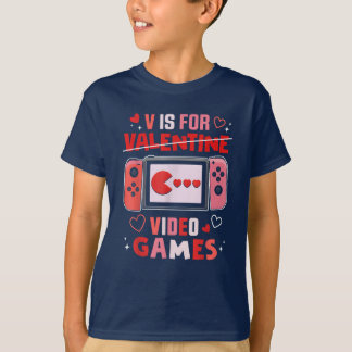 V is voor videogames Valentijnsdag Funny V Day T-shirt