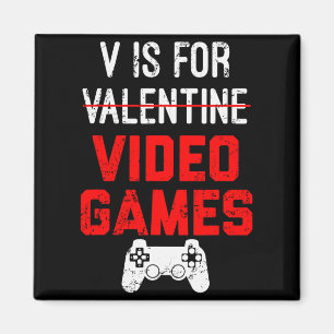 V is voor videogames Valentijnsdag Gamer Jongen Ma Magneet