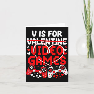 V is voor videogames valentijnsdag gamer mannen jo kaart