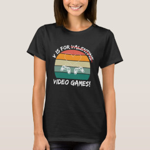V is voor videogames Valentijnsdag voor gamers T-shirt