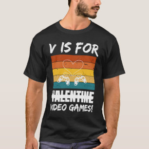 V is voor videogames Valentijnsdag voor gamers T-shirt