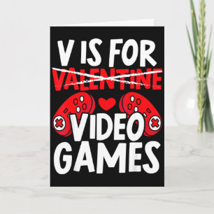 V Is Voor Videogeschenk Voor Een Vriend Valentijn Kaart