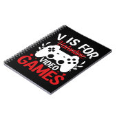 V is voor VideoSpelen met Valentijn uitgereden Notitieboek (Linkerzijde)