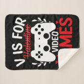 V is voor VideoSpelen met Valentijn uitgereden Sherpa Deken (Voorkant (horizontaal))