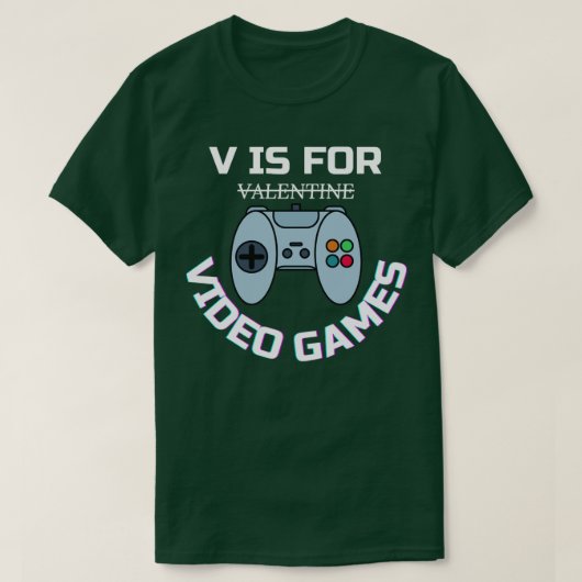 V is voor videospellen t-shirt (Design voorkant)