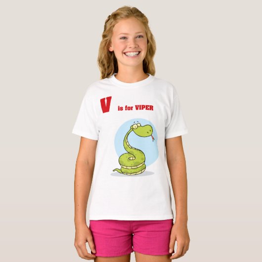 V is voor Viper Meisjes T-Shirt (Voorkant volledig)