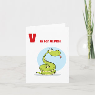 V is voor Viper Note Cards Kaart