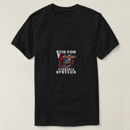 V is voor Virginia Opossum Valentijnsdag 2022 T-sh T-shirt (Design voorkant)