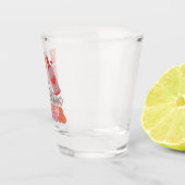 V is voor Vodka Retro Font Roze Oranje Valentijn Shot Glas (Rechts)