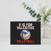 V is voor volleybal sport Valentijnsdag Briefkaart (Staand voorkant)