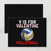 V is voor volleybal sport Valentijnsdag Briefkaart (Voorkant / Achterkant)