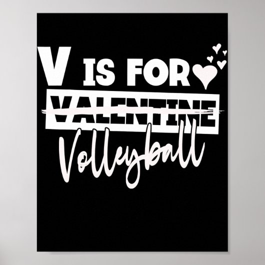 V is voor volleybalspeler vrouwen Man Poster (Voorkant)