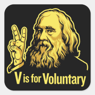 V is voor vrijwillige Lysander-sponer Vierkante Sticker