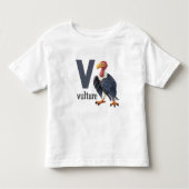 V is voor Vulture - educatief alfabet Kinder Shirts (Voorkant)