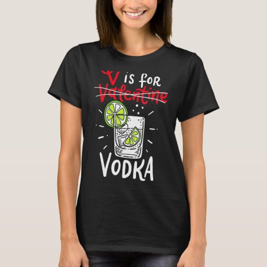 V is voor wodka t-shirt (Voorkant)