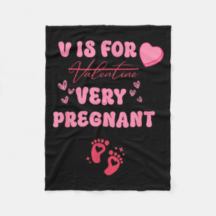 V is voor zwangere valentijnsdag zwangerschap fleece deken