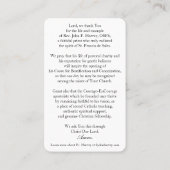 V. John Harvey prayer kaart - 2e editie Visitekaartje (Achterkant)