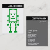 V Kopbal - Robo Telefoon - Groen Visitekaartje (Voorkant / Achterkant)