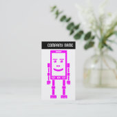 V Kopbal - Robo-Telefoon - Magenta Visitekaartje (Staand voorkant)