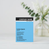 V-kopbalband - zwart met blauw 66CCFF Visitekaartje (Staand voorkant)