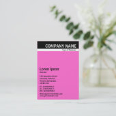 V-kopbalband - zwart met roze FF66CC Visitekaartje (Staand voorkant)