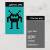 V-koptekst - Afbeelding - Nanobot op Aqua-blauw Visitekaartje (Voorkant / Achterkant)