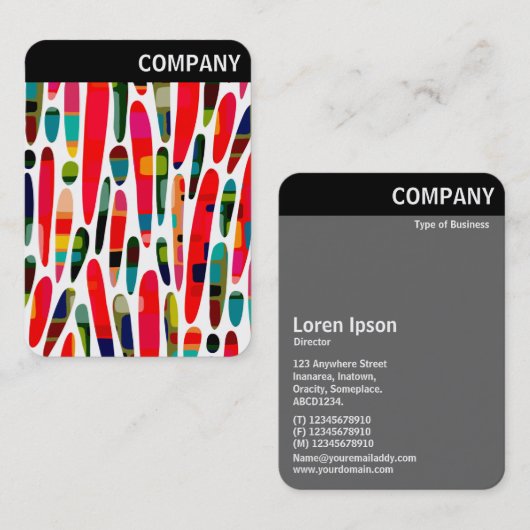 V-koptekst - Collaged Color Splash 150222 Visitekaartje (Voorkant / Achterkant)