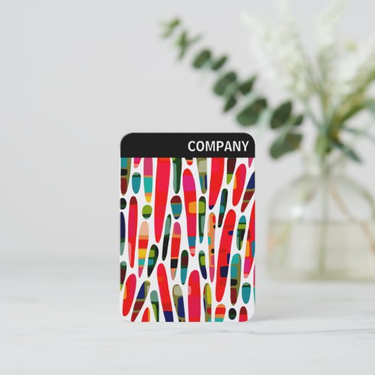 V-koptekst - Collaged Color Splash 150222 Visitekaartje (Staand voorkant)