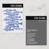 V Koptekst - FISH SCHOOL - marine Visitekaartje (Voorkant / Achterkant)