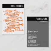 V-koptekst - FISH SCHOOL - Oranje Visitekaartje (Voorkant / Achterkant)