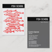 V-koptekst - FISH SCHOOL - Rood Visitekaartje (Voorkant / Achterkant)