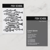 V-koptekst - FISH SCHOOL Visitekaartje (Voorkant / Achterkant)